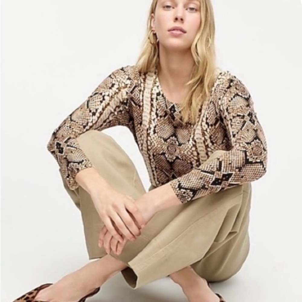 J. Crew Snake Print Sweater